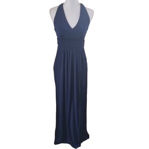 Anthropologie Maeve Yuma SZ 4 maxi long blue Goddess Dress  Formal wedding sexy